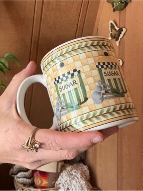 Vintage 2000 Debbie Mumm Sakura Sugar Canister Mug | Sunny Country Kitchen